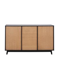 Credenza nera Copenhagen, Piedini: legno di pino, Nero, Larg. 150 x Alt. 86 cm