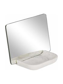 Miroir de salle de bain avec tablette Sharif, Blanc, gris, larg. 12 x haut. 18 cm