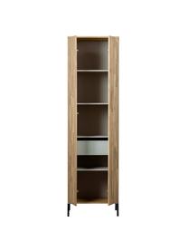 Kast Avourio met geribde voorzijde van eikenhout, Frame: eikenhout, FSC-gecertific, Poten: gecoat metaal, Eikenhout, B 60 cm x H 210 cm