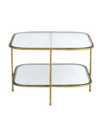 Glazen salontafel Petit, Tafelblad: gehard glas, Frame: gecoat metaal, Goudkleurig, B 61 x D 61 cm