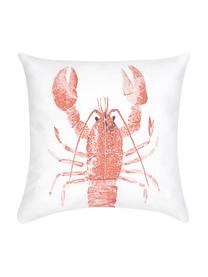 Poszewka na poduszkę Homard, 100% bawełna, Czerwony, biały, S 40 x D 40 cm