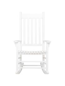 Sedia a dondolo da giardino in legno bianco Bay, Legno di acacia laccato, Bianco, Larg. 84 x Prof. 68 cm