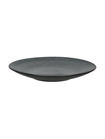 Assiettes plates grès cérame gris foncé Mirha, 4 pièces, Gris foncé