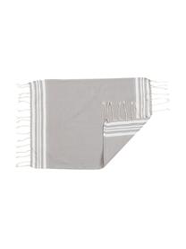 Lot de serviettes de bain légère Hamptons, 3 élém., Gris perle, blanc