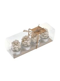 Velas tealight Forest, 8 uds., Cera, Marrón, beige, Ø 4 x Al 6 cm