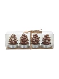 Velas tealight Forest, 8 uds., Cera, Marrón, beige, Ø 4 x Al 6 cm