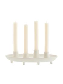 Candelabro de gres Boat, Gres, Blanco crema, An 33 x Al 9 cm