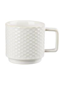 Tazas Lara, 4 uds., Gres, Blanco crudo, Ø 10 x Al 10 cm