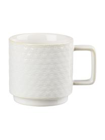 Tazas Lara, 4 uds., Gres, Blanco crudo, Ø 10 x Al 10 cm