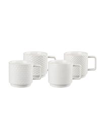 Tazas Lara, 4 uds., Gres, Blanco crudo, Ø 10 x Al 10 cm