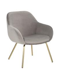 Fauteuil cocktail velours gris Jana, Velours gris