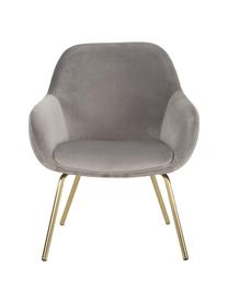 Fauteuil cocktail velours gris Jana, Velours gris