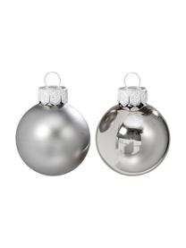 Set palline di Natale Delyn, 24 pz., Vetro verniciato, Grigio perla, Ø 4 cm
