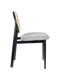 Chaise rembourrée avec cannage Spike, Gris, noir, beige, larg. 46 x prof. 58 cm