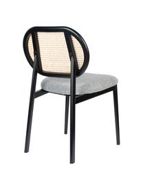 Chaise rembourrée avec cannage Spike, Gris, noir, beige, larg. 46 x prof. 58 cm