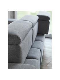 Sofa narożna z funkcją spania Espace, Tapicerka: 100% aksamit poliestrowy, Nogi: metal lakierowany, Szary, matowy, S 257 x G 182 cm