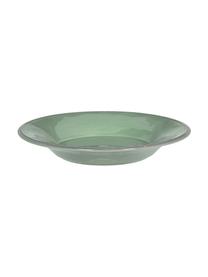 Assiette à pâtes rustique Constance, 2 pièces, Grès cérame, Vert sauge, Ø 27 cm