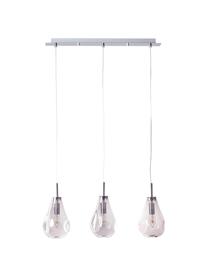 Lampa wisząca ze szkła Drops, Transparentny, srebrny, S 61 x W 24 cm