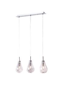 Lampa wisząca ze szkła Drops, Transparentny, srebrny, S 61 x W 24 cm