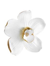 Wandobject Orchid in de kleuren wit/goud, Polyresin, Wit, goudkleurig, B 25 cm x H 24 cm