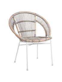 Silla de ratán Carla, Patas: metal pintado, Beige, An 63 x F 66 cm