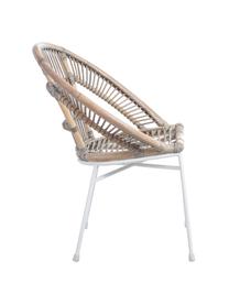 Silla de ratán Carla, Patas: metal pintado, Beige, An 63 x F 66 cm