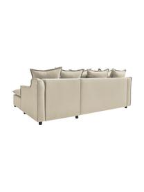 Divano letto angolare in tessuto sabbia con contenitore Mona, Rivestimento: 100% poliestere idrorepel, Struttura: legno, truciolato, Piedini: plastica, Sabbia, Larg. 230 x Prof. 170 cm