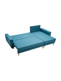 Sofa narożna z funkcją spania i miejscem do przechowywania Neo (4-osobowa), Tapicerka: 100% poliester, Turkusowoniebieski, S 230 x G 140 cm