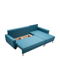 Sofa narożna z funkcją spania i miejscem do przechowywania Neo (4-osobowa), Tapicerka: 100% poliester, Turkusowoniebieski, S 230 x G 140 cm