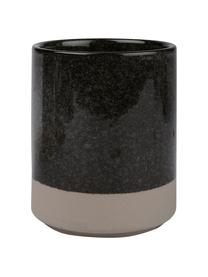 Vaso cepillo de dientes de cerámica Grego, Cerámica, Gris oscuro, beige, Ø 8 x Al 10 cm