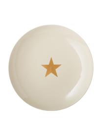 Dinerbord Star met goudkleurig ster, Keramiek, Gebroken wit, goudkleurig, Ø 25 cm