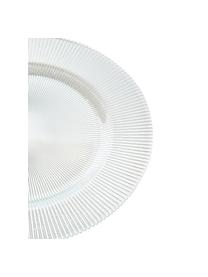 Bajoplatos de vidrio con relieves Luce, 6 uds., Vidrio, Transparente, Ø 34 x Al 2 cm