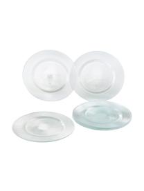 Bajoplatos de vidrio con relieves Luce, 6 uds., Vidrio, Transparente, Ø 34 x Al 2 cm