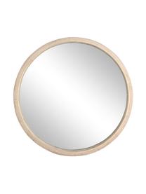Specchio rotondo da parete con cornice in legno Tiziano, Cornice: legno di Paulownia, Superficie dello specchio: lastra di vetro, Legno di Paulownia, Ø 52 x Alt. 52 cm