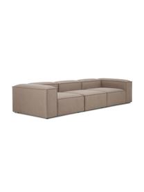 Modulares Sofa Lennon (4-Sitzer), Bezug: 100 % Polyester Der strap, Gestell: Massives Kiefernholz FSC-, Webstoff Taupe, B 327 x T 119 cm