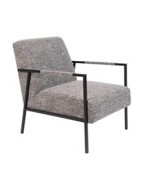 Loungefauteuil Wakasan in grijs, Bekleding: polyester, Frame: gepoedercoat metaal, Geweven stof grijs, B 61 x D 81 cm