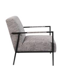 Loungefauteuil Wakasan in grijs, Bekleding: polyester, Frame: gepoedercoat metaal, Geweven stof grijs, B 61 x D 81 cm