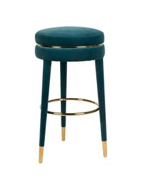 Tabouret de bar en velours I Am Not A Macaron, Bleu