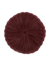 Coussin rond velours lie de vin Kanan, Lie de vin, Ø 40 cm