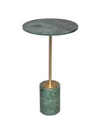 Tavolino rotondo in marmo Gunnar, Gambe: metallo verniciato a polv, Verde marmorizzato, Ø 38 x Alt. 65 cm