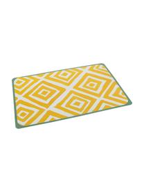 Placemats Oriental, 6-delig, Kunststof, Wit, groen, geel, B 45 x D 30 cm