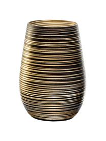 Vasos cóctel de cristal Twister, 6 uds., Cristal recubierto, Negro, dorado, Ø 9 x Al 12 cm, 465 ml