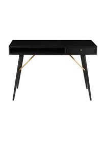 Bureau noir en métal Verona, Noir, larg. 117 x prof. 57 cm