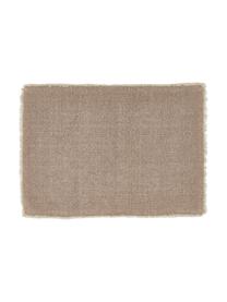 Tovaglietta americana in cotone beige Edge 6 pz, 85% cotone, 15% fibre miste, Beige, Larg. 35 x Lung. 48 cm