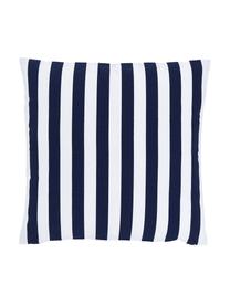 Gestreepte kussenhoes Timon in donkerblauw, wit, 100% katoen, Blauw, 50 x 50 cm