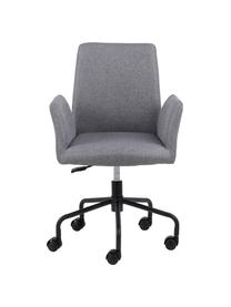 Silla de oficina tapizada Naya, altura ajustable, Tapizado: poliuretano, Asiento: 30 kg/m³, Estructura: metal con pintura en polv, Ruedas: plástico, Tejido gris claro, negro, An 57 x Al 59 cm