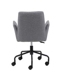 Chaise de bureau pivotante rembourrée Naya, hauteur ajustable, Tissu gris clair, noir, larg. 57 x prof. 59 cm