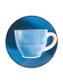 Espressotassen Baita Acqua mit Untertassen, 6er-Set, Keramik, Blautöne, Ø 7 x H 6 cm, 90 ml