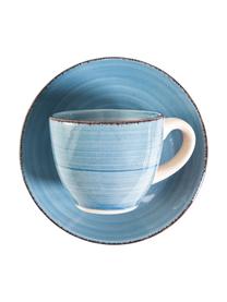 Espressotassen Baita Acqua mit Untertassen, 6er-Set, Keramik, Blautöne, Ø 7 x H 6 cm, 90 ml