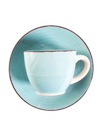 Espressotassen Baita Acqua mit Untertassen, 6er-Set, Keramik, Blautöne, Ø 7 x H 6 cm, 90 ml